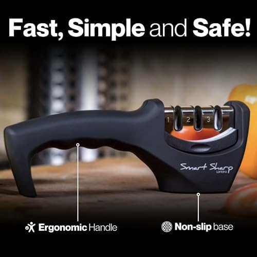 3-Stage Kitchen Knife Sharpener – Black