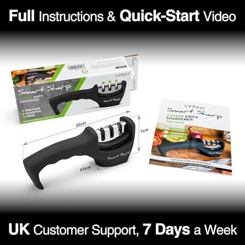3-Stage Kitchen Knife Sharpener – Black