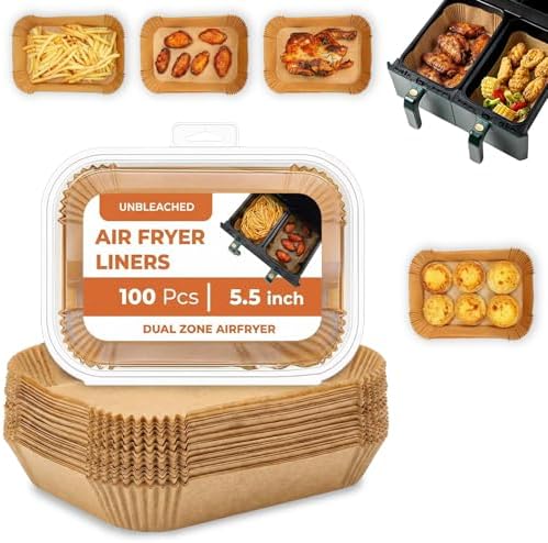 100PCS Disposable Air Fryer Liners – Non-Stick Greaseproof Baking Paper