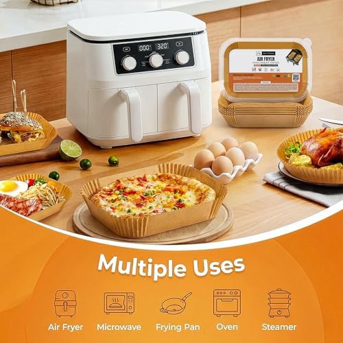 100PCS Disposable Air Fryer Liners – Non-Stick Greaseproof Baking Paper
