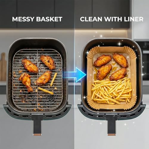 100PCS Disposable Air Fryer Liners – Non-Stick Greaseproof Baking Paper