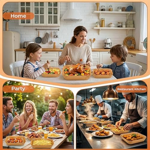 100PCS Disposable Air Fryer Liners – Non-Stick Greaseproof Baking Paper