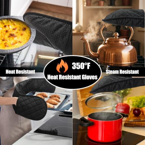 Heat Resistant Silicone Oven Gloves – Anti-Slip Cooking Mitts