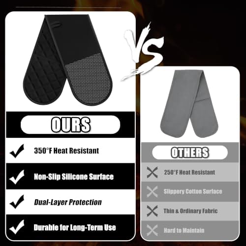 Heat Resistant Silicone Oven Gloves – Anti-Slip Cooking Mitts